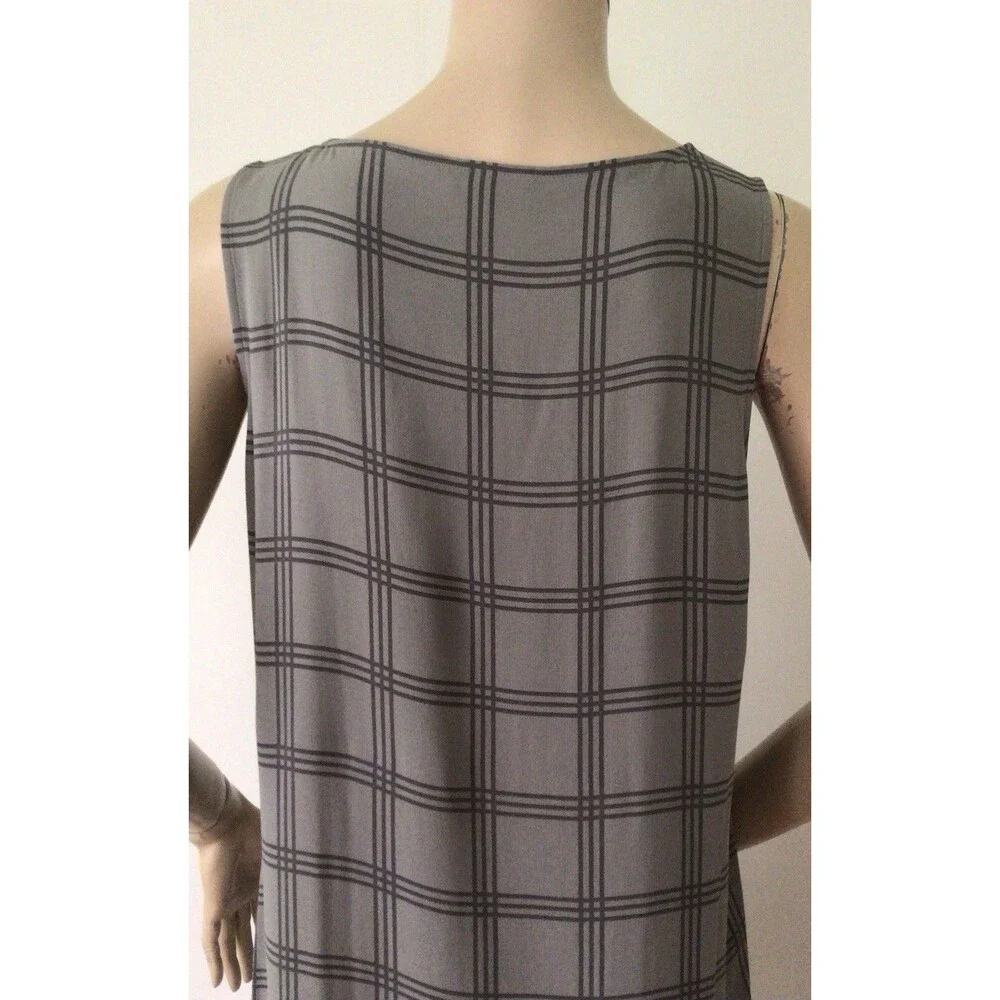 EILEEN FISHER (Size S) 100% Silk Sleeveless Shift Dress, Gray